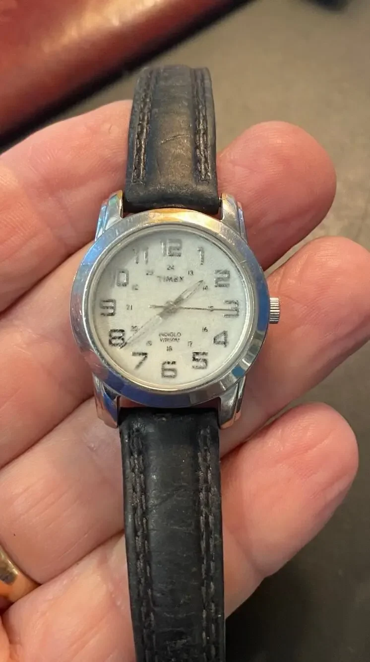 Women's 30mm Silver Tone Timex Watch, WR50M, Military Time, Indiglo